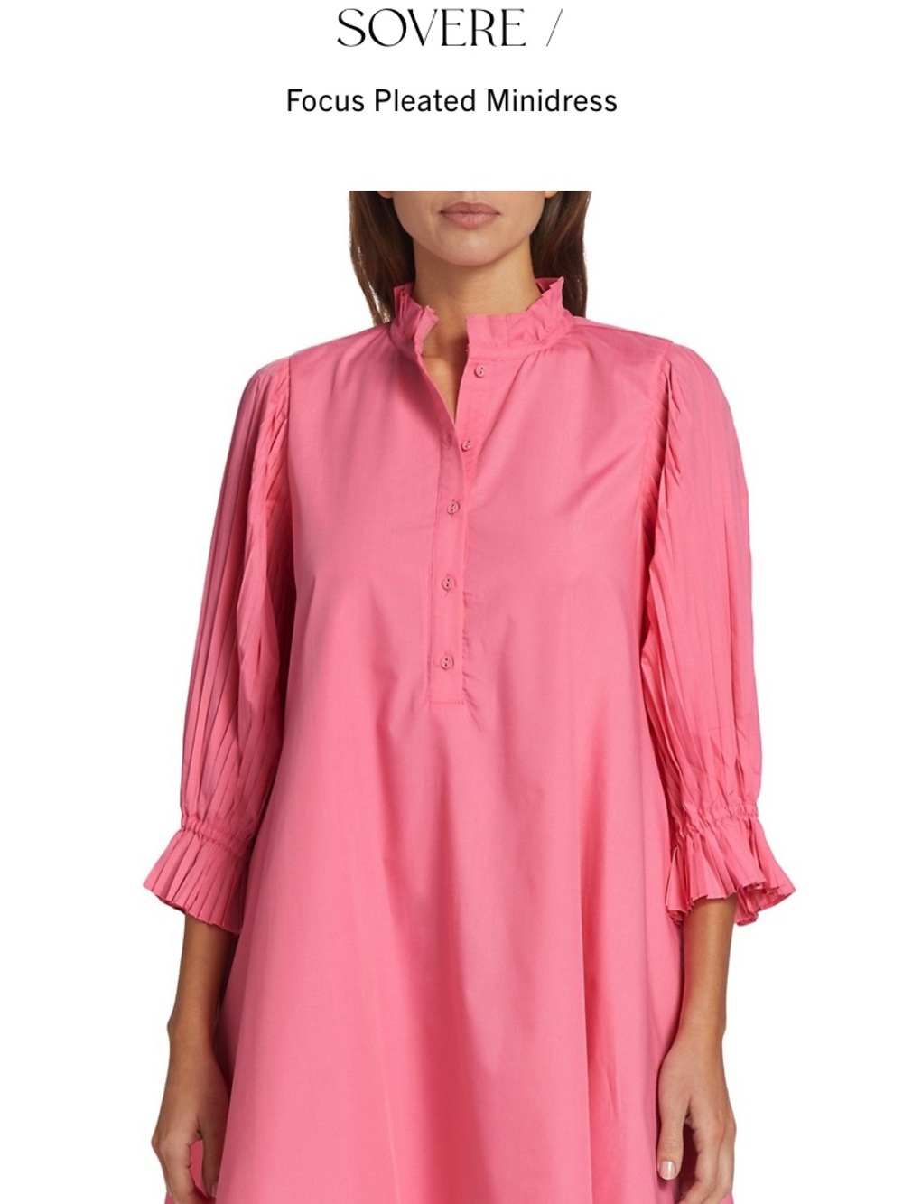 Sovere Focus Pleated Minidress in Pink